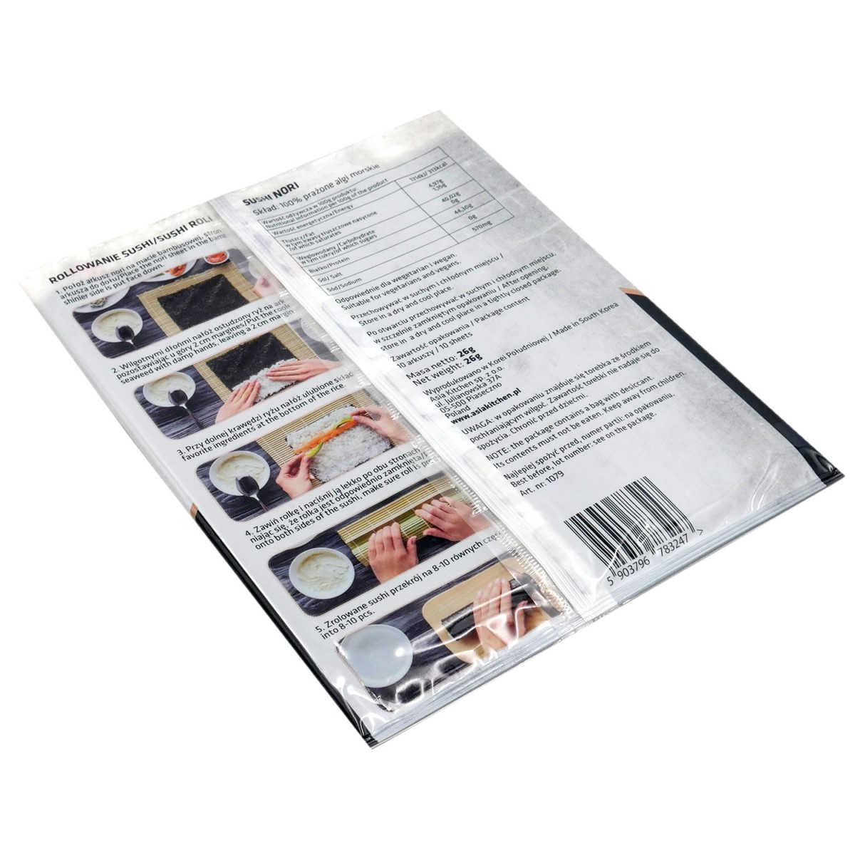 Nori algi prażone do sushi 10 sztuk